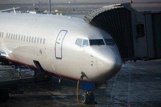 parked commercial jet Boeing 737-800NG