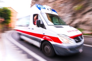 Motion blur ambulance in Italy