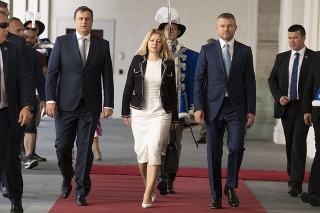 Na snímke zľava predseda Národnej rady Andrej Danko, prezidentka Zuzana Čaputová a predseda vlády Peter Pellegrini