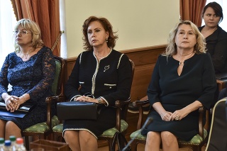 Kandidátky na post predsedu Najvyššieho súdu (NS) SR zľava Jana Bajánková, Ivetta Macejková, Soňa Mesiarkinová 