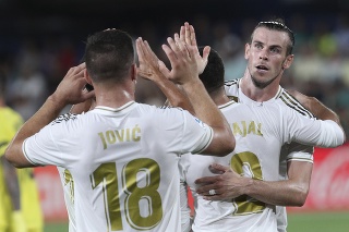 Gareth Bale z Realu Madrid sa teší po góle proti Villarrealu v 3. kole španielskej La Ligy 1.