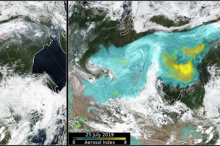 Satelitná fotografia ukazuje najväčšie ohniská požiaru v Sibíri.