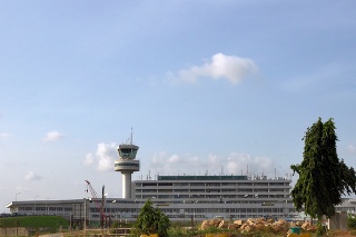 Lagos, Nigeria, Murtala Muhammed International Airport - landside view of the main terminal building and control tower