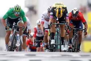Peter Sagan v špurte siedmej etapy Tour de France. 