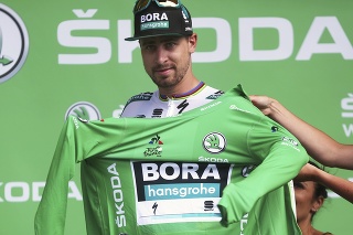 Peter Sagan v zelenom drese po tretej etape Tour de France 2019.