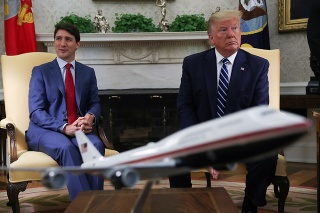 Donald Trump na stretnutí s kanadským premiérom.