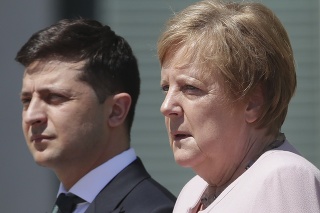 Merkelovú prijal ukrajinský prezident Zelenskyj. 