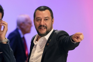 Taliansky minister vnútra a vicepremiér Matteo Salvini vo Viedni