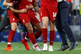Emócie hráčov Liverpoolu po záverečnom hvizde.
