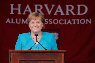 Angela Merkelová na pôde Harvardovej univerzity,