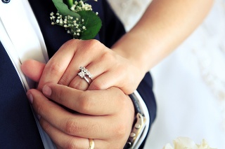 Holding Hands, Wedding Ring, Bride and Groom.