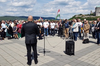 Protest proti odhaleniu pamätníka Ľudovíta Štúra. 