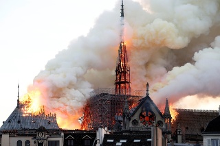Požiar katedrály Notre Dame.