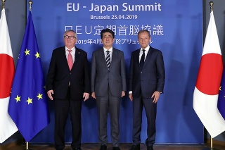 Stretnutie lídrov EÚ s japonským premiérom.