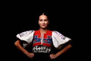 woman in slovakian folklore dancer dress