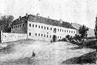 Zoborský kláštor v Nitre v roku 1850.