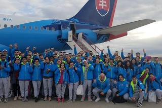 Slovenská výprava pred letom na Špeciálnu olympiádu.