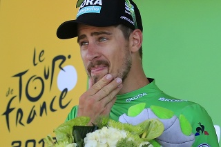 Slovenský cyklista Peter Sagan v zelenom drese.
