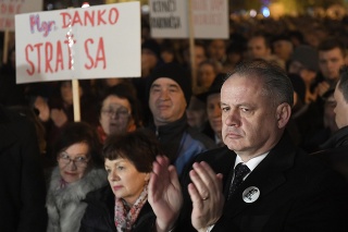 Prezident Andrej Kiska počas verejného zhromaždenia Za slušné Slovensko v Košiciach