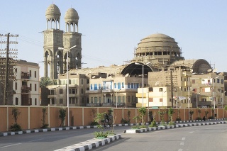Mosque under repairs in Luxor, Egypt.