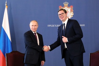 Ruský prezident Vladimir Putin a srbská hlava štátu Aleksandar Vučič