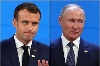 Emmanuel Macron a Vladimir Putin na summite G20 v Argentíne