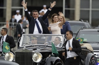 Nový brazílsky prezident  Jair Bolsonaro a jeho manželka Michelle Bolsonarová