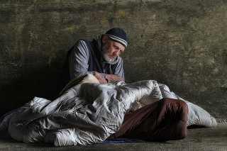 homeless man sleeping rough