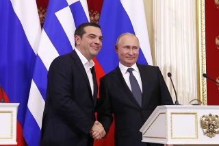 Grécky premiér Alexis Tsipras a ruský prezident Vladimir Putin
