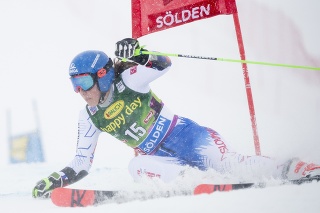 Petra Vlhová v prvom kole obrovského slalomu žien SP v alpskom lyžovaní v rakúskom Söldene.