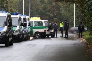 Polícia v nemeckom meste Chemnitz.