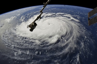 Pohľad na hurikán Florence z Medzinárodnej vesmírnej stanice ISS