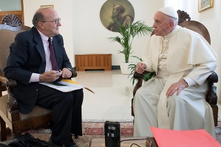 Pápež František počas rozhovoru pre agentúru Reuters.