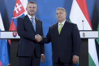 Predseda vlády SR Peter Pellegrini na schôdzke s maďarským premiérom Viktorom Orbánom.