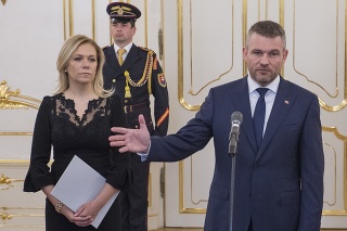 Saková a Pellegrini po vymenovaní novej ministerky vnútra.