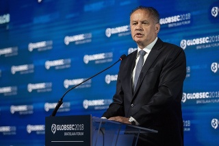Andrej Kiska počas Medzinárodnej bezpečnostnej konferencie GLOBSEC 2018 v Bratislave.