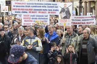 Pochod Za slušné Slovensko v Košiciach