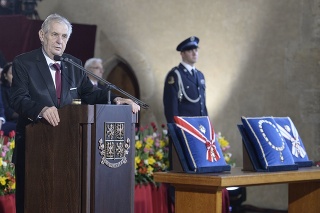 Miloš Zeman pri inauguračnom prejave.