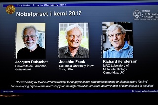 Nobelovu cenu za chémiu za rok 2017 získali Jacques Dubochet, Joachim Frank a Richard Henderson.