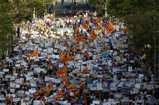 Demonštrácia v Barcelone.