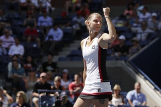 Česká tenistka Karolína Plíšková oslavuje postup do finále.