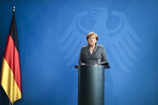 Nemecká kancelárka Angela Merkelová počas vyhlásenia k pokusu o prevrat v Turecku. 