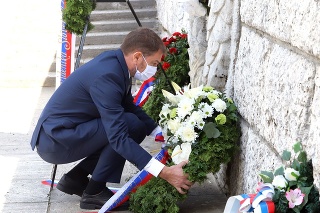 Premiér Igor Matovič počas spomienkového aktu na Liptove