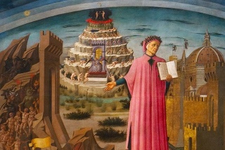 Dante and the Divine Comedy in Duomo. Florence, Tuscany, Italy.