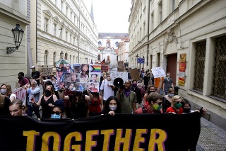 Protesty proti rasizmu v Prahe.