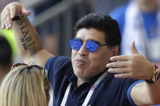 Na snímke býbalý argentínsky futbalista Diego Maradona.