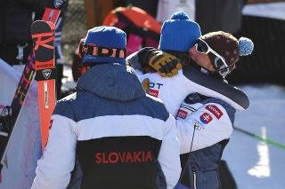Na snímke slovenská lyžiarka Petra Vlhová a jej tréner Livio Magoni.
