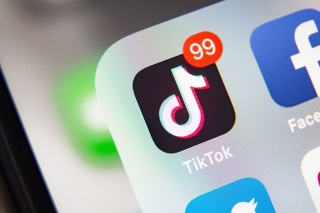 Tyumen, Russia - January 21, 2020: TikTok and Facebook application  on screen Apple iPhone XR