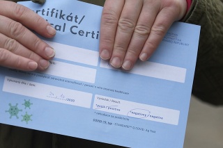 Každý otestovaný obdržal certifikát s výsledkom testu.