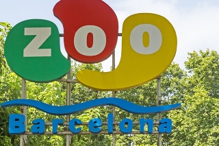 Barcelona, Spain - July 12, 2015: The logo of Barcelona zoo above the main entrance. Founded in 1892.